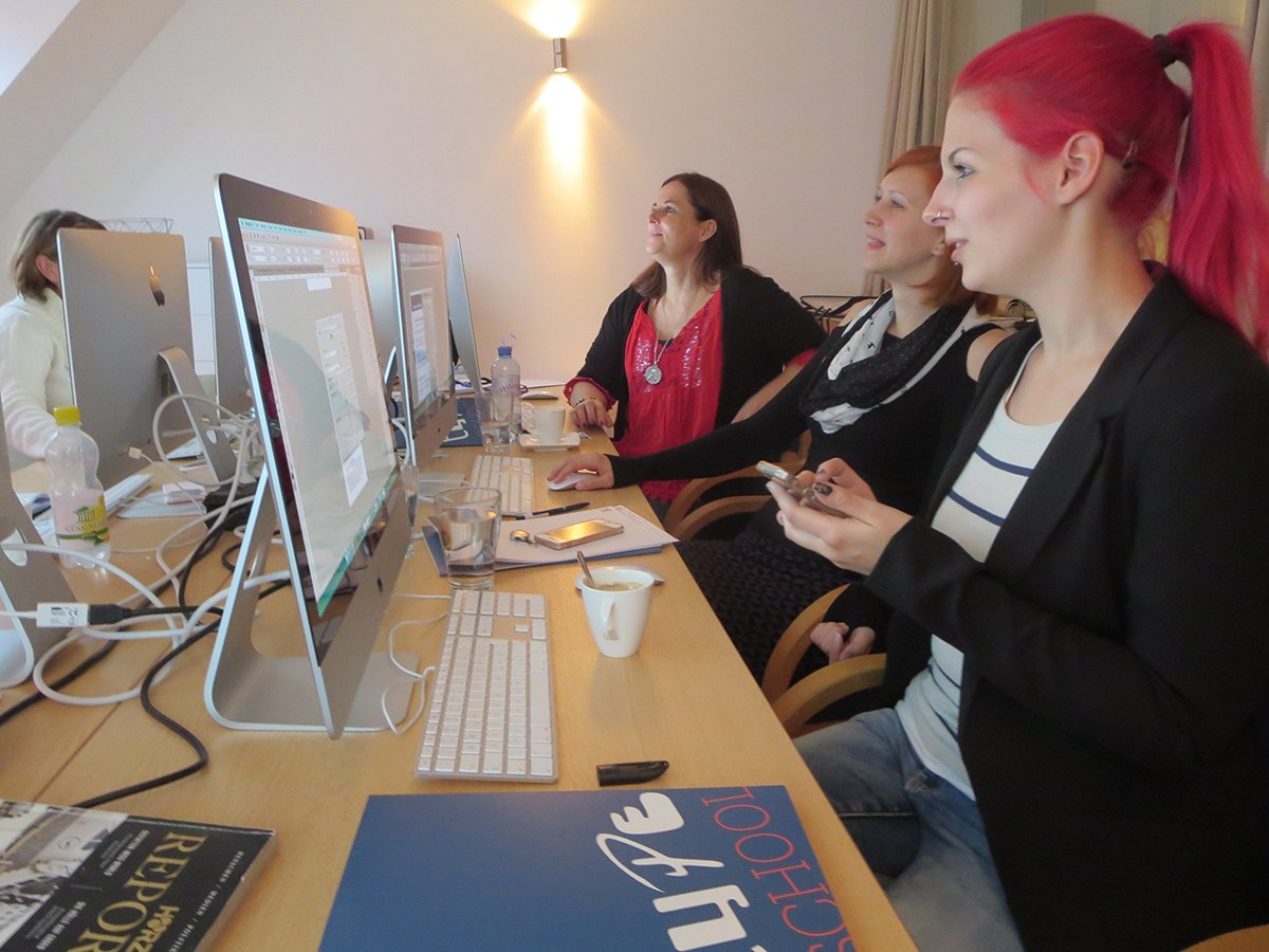 Teilnehmer des Workshops zum Thema Typografie und Layout in Wien