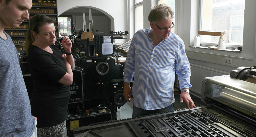 Bleisatz und Buchdruck Workshop mit Uwe Steinacker in Dresden
